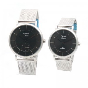 Alexandre Christie AC 8586 Silver Black Couple